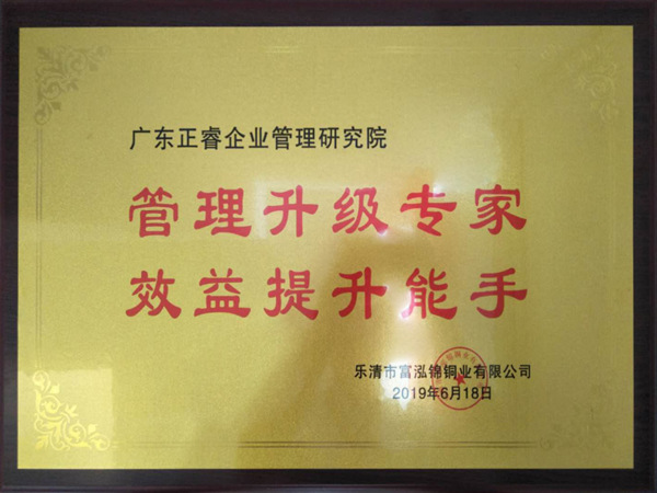 樂清市富泓錦銅業(yè)有限公司授予牌匾 樂清市富泓錦銅業(yè)有限公司授予牌匾