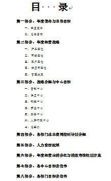 《福斯特集團(tuán)2013年度經(jīng)營(yíng)計(jì)劃書(shū)》(截圖僅為目錄) 《福斯特集團(tuán)2013年度經(jīng)營(yíng)計(jì)劃書(shū)》(截圖僅為目錄)