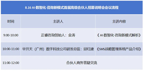 AI·數(shù)智化·咨詢(xún)新模式首屆高級(jí)合伙人招募說(shuō)明會(huì)震撼來(lái)襲！